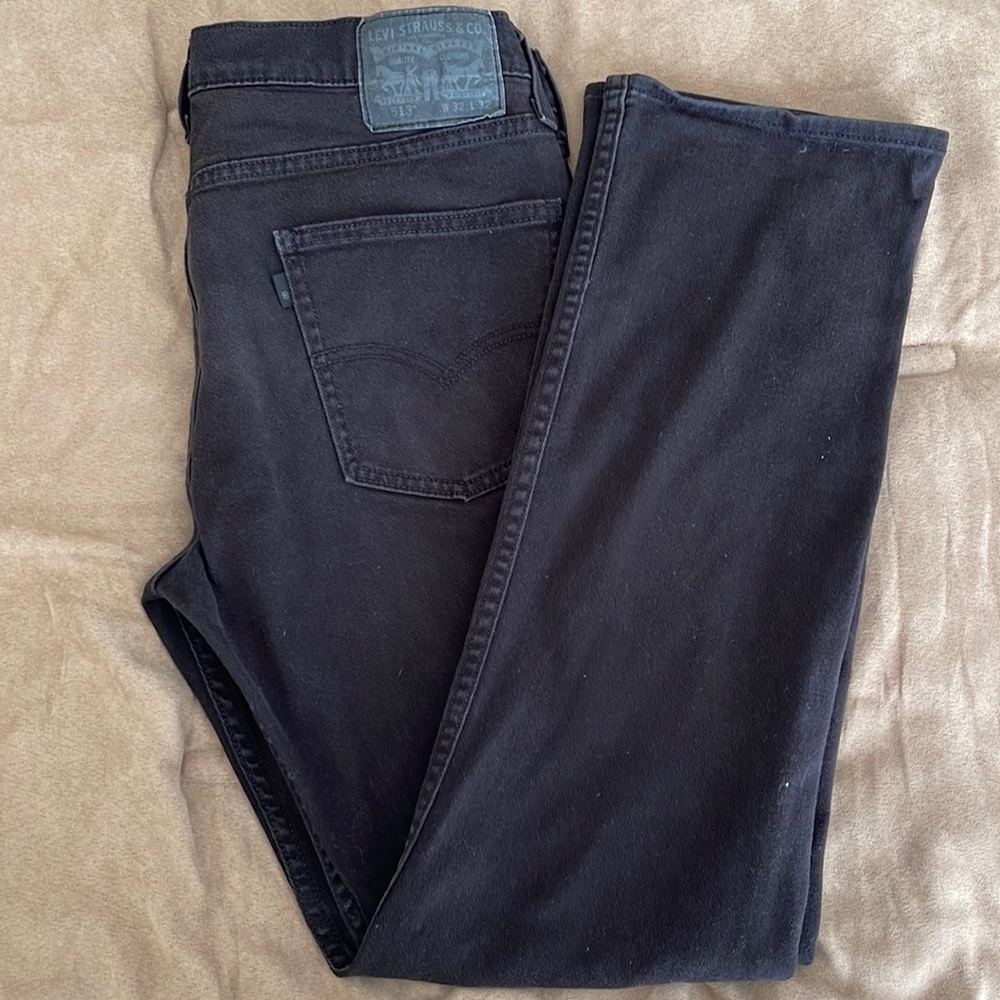 Mens Levi’s 513 Black Denim, Slim Straight Cut, W32 L32